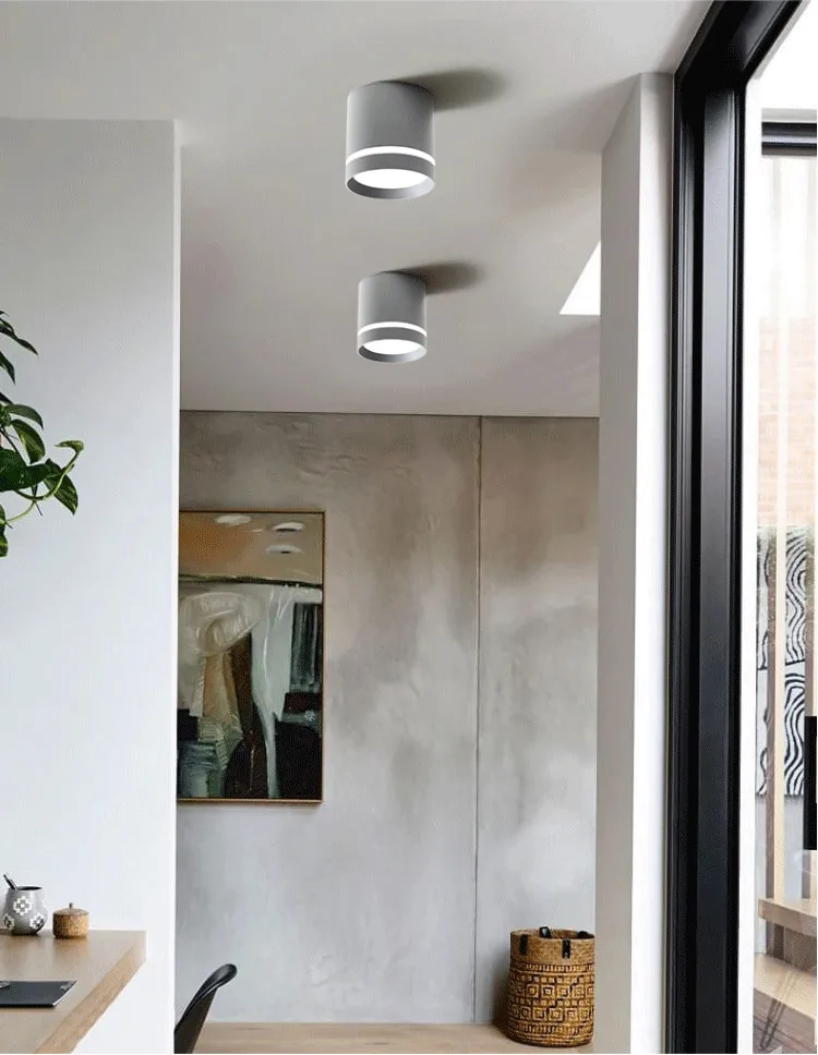 明装筒灯led七彩色马卡龙色彩过道玄关小吸顶灯圆形走廊三色变光-淘宝网_15