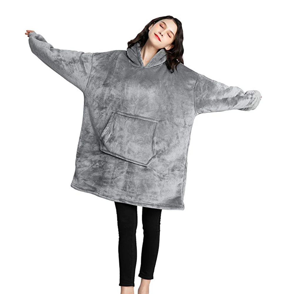 Preise Hoodie Für Frauen Winter Sweatshirt Decke Warme Outdoor Lange Mit Kapuze Mäntel Weibliche Plüsch Weiche Übergroße Decke Sudadera Mujer