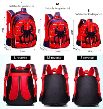 

3-12 Year Old School Bags For Boys Girls Waterproof Backpacks Child Spider Book bag Kids Shoulder Bag Satchel Knapsack