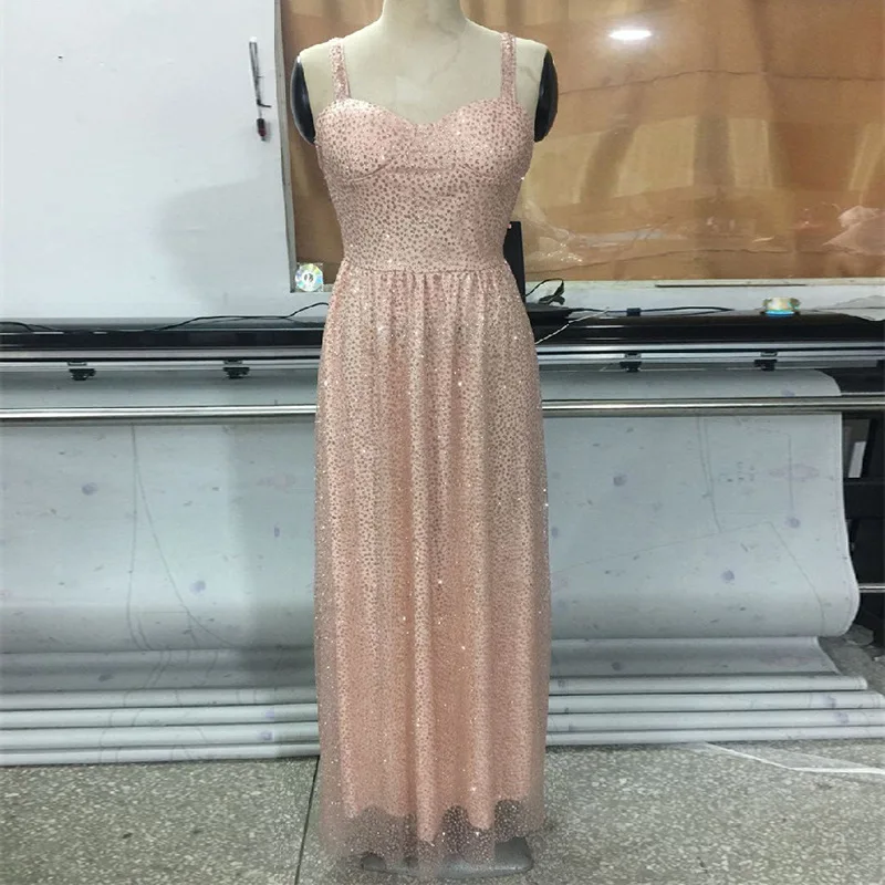 Elegant Champagne Sequined Long Party Dress Summer Fall Sexy Backless Glitter Maxi Dress V Neck Solid Strap Club Gold Dress