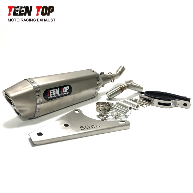 50cc Exhaust Motorcycle Muffer For Vespa 50CC Piaggio Sccoter Exhaust HPE Engine Muffler Silencer Moto Full Exhaust System Tube