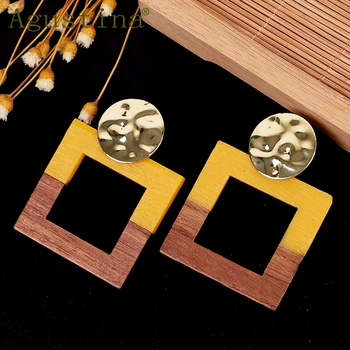 

Resin Orange Drop Woodc Earrings Jewelry Fashion Earrings For Women 2019 Statement Punk Star Earring Korean Minimalist Girls New