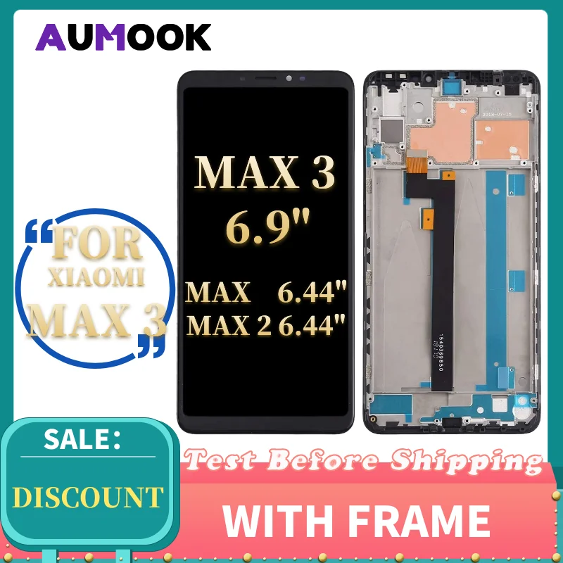 Оригинальный сенсорный ЖК-экран для XIAOMI Mi Max 3 с рамкой дигитайзер в сборе сменный