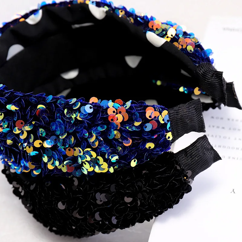 Vintage Fish scale Bright Sequins Hair Bands For Women Headband Hoop For Hair Accessories Girls bandeau cheveux haarband