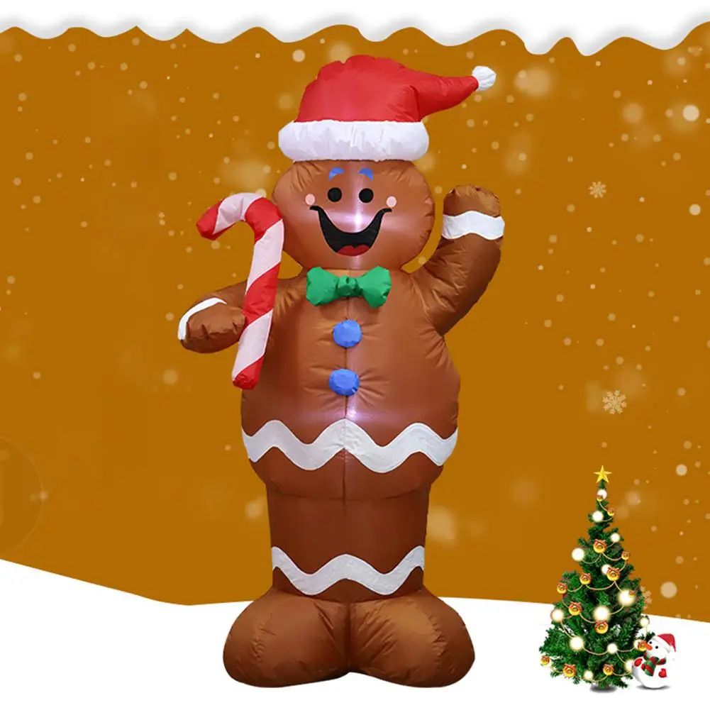 

Top selling 1.5m Inflatable Gingerbread Man Prop funny props performance costume for Christmas Party Yard Home Decor