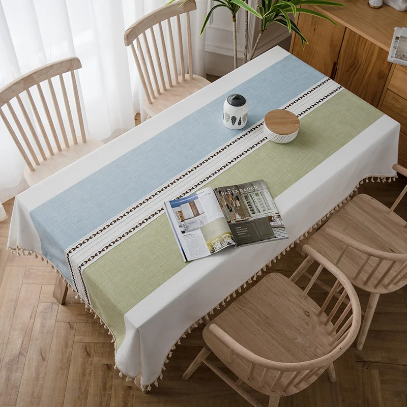 

Imitation cotton and linen knitted jacquard fabric rectangular coffee table tablecloth