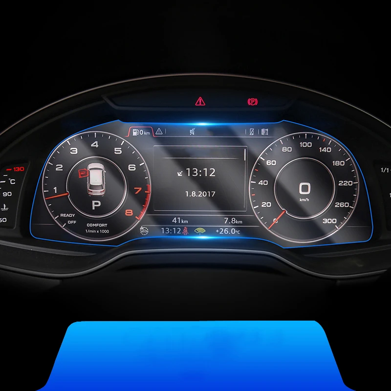 

lsrtw2017 transparent car LCD dashboard screen protective film for audi q7 2016 2017 2018 2019 sq7 anti-scratch sticker