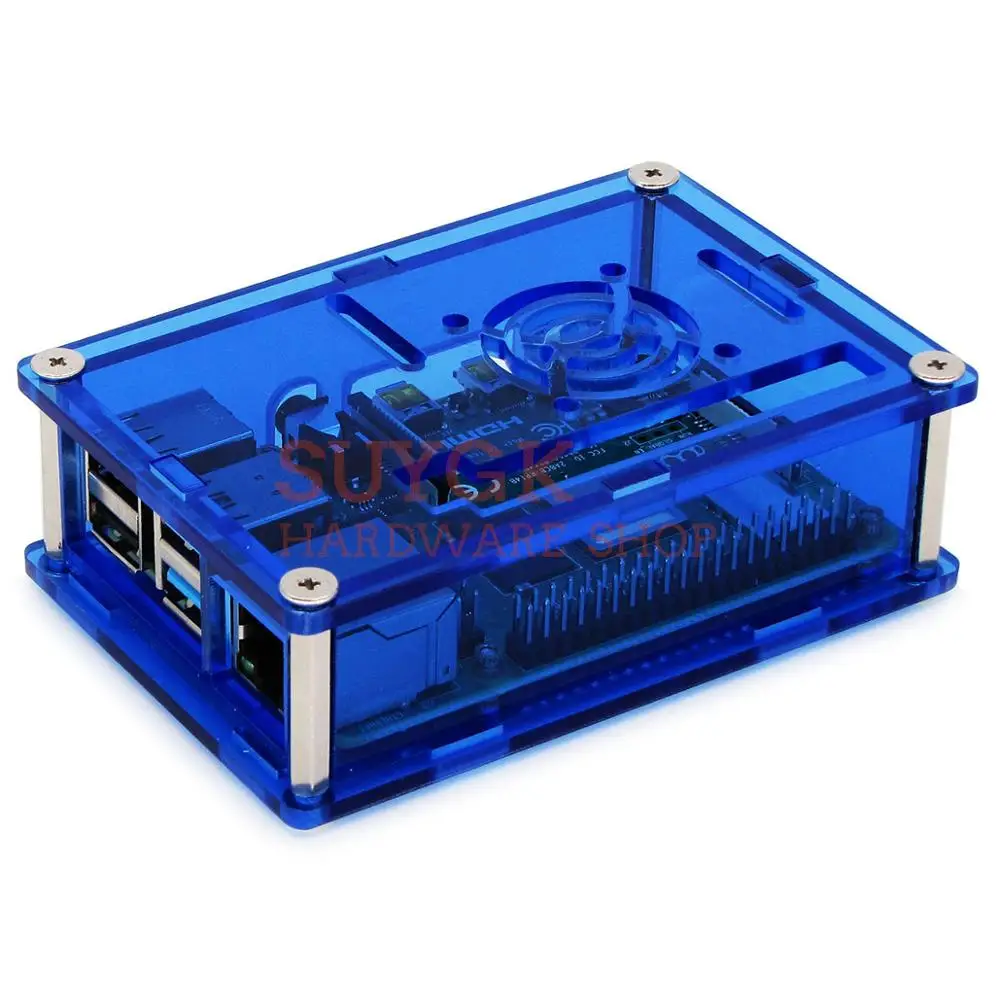Прозрачный/черный/красный/синий чехол для Raspberry PI 4 акриловый корпус PMMA модели PI4 B