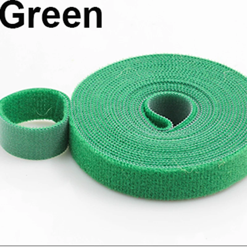 Green 1m Органайзер для кабеля красочные нейлоновые липучки провода моталки ленты хранение наушников мышь шнур зарядный кабельный провод протектор ширина 1 см - Цвет: Green 1m