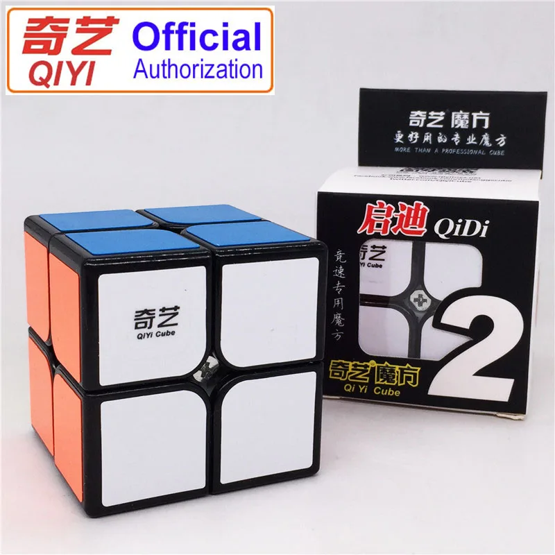 Qiyi 2x2x2 куб профессиональный 5,1 см скоростной куб для детей мальчик волшебный куб головоломка Neo Cubo Магическая наклейка для детские образовательные игрушки - Цвет: QIYI-Sticker-black