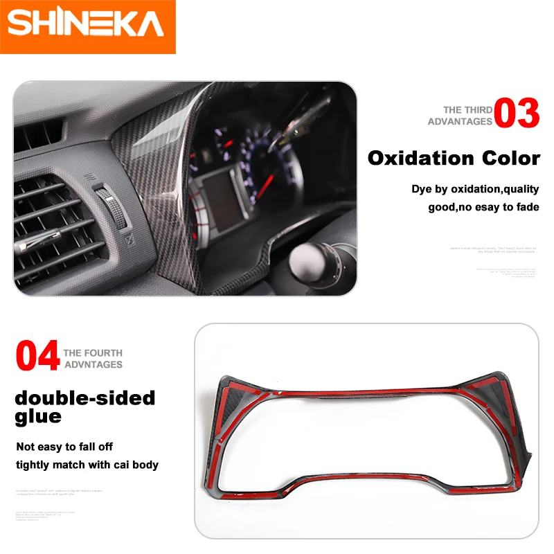 SHINEKA интерьер Молдинги для Toyota 4runner 2010+ автомобиля спереди украшение приборной панели кольца в оправе накладка наклейка для Toyota 4runner