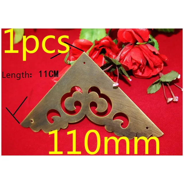

11cm Brass Wooden Box Coner Wine Box Protector Embellishment Finding Triangle Corner Antique Bronze Hollow Pattern