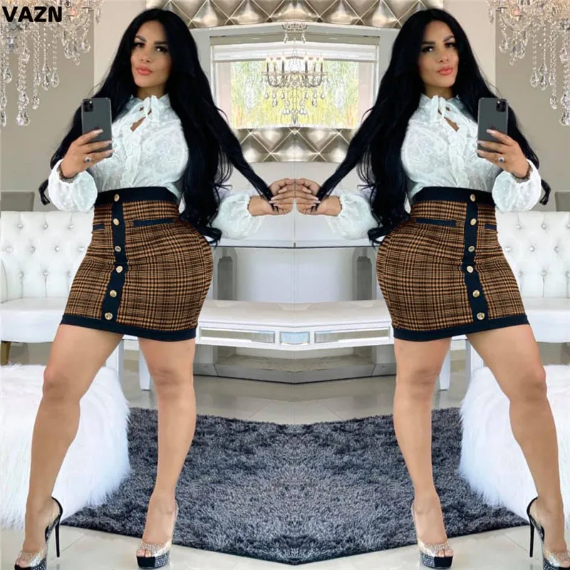 VAZN, новые юбки с принтом, комбинезоны, клетчатые, в стиле панк, тонкие, сексуальные, женские, короткие юбки, юные, Неопрятные, для женщин, нестандартные, облегающие, мини-юбки