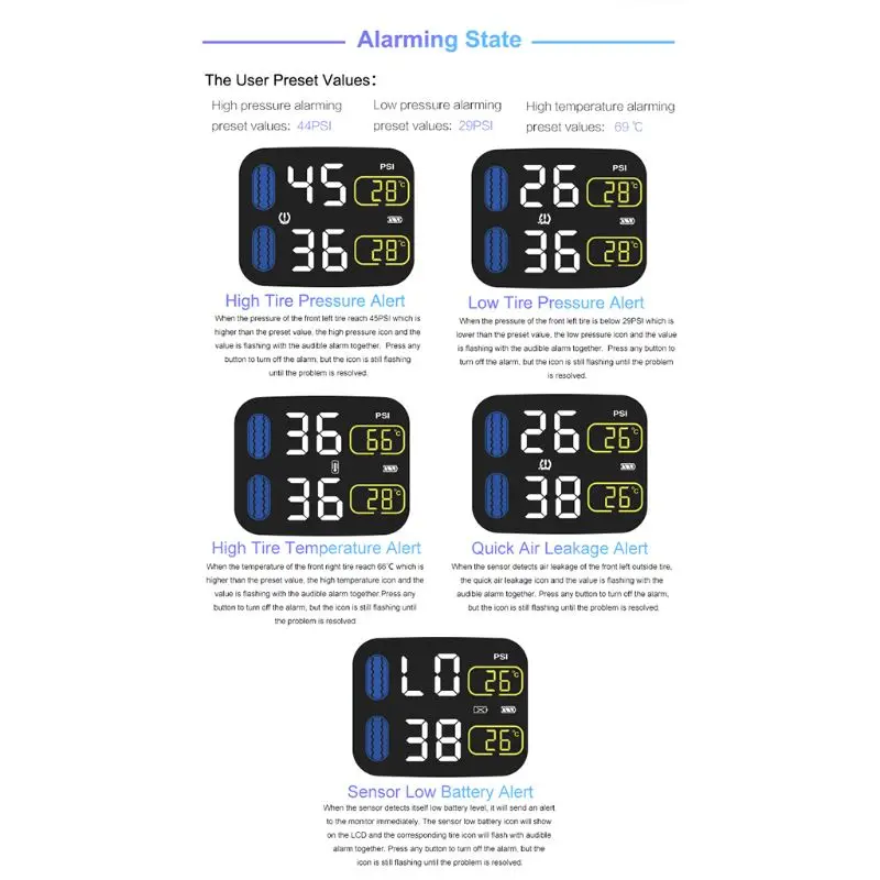 M3-B беспроводной мотоцикл TPMS в режиме реального времени шин давление мониторинга системы универсальный 2 внешних внутренних датчики ЖК-дисплей