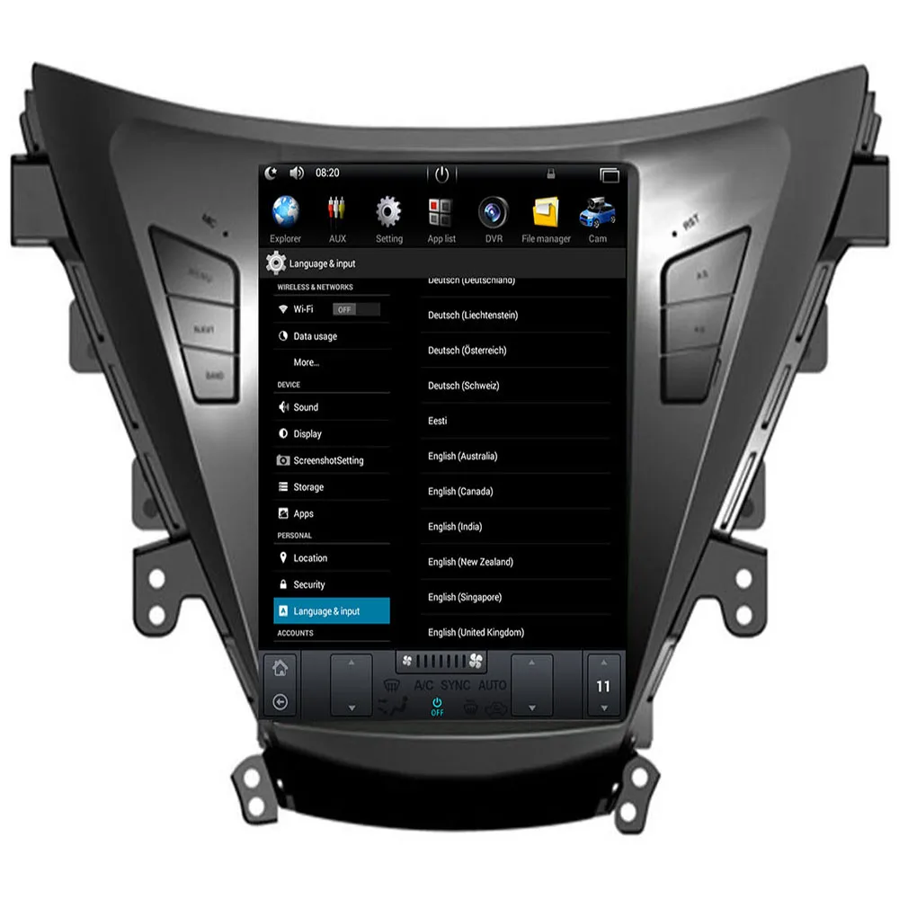Best Android 7.1 9.0 10.4" Tesla Vertical car dvd audio player For Hyundai Elantra 2011-2013 gps navigation multimedia play store 2