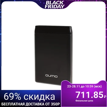 

External battery Qumo PowerAid P5000, 5000 mAh, 2 USB, 2 A, USB / Type C, black 4309223