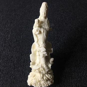 

White Guanyin Bodhisattva statue, modern art sculpture, high-quality Buddha statue home decoration, send child Guanyin 18 cm