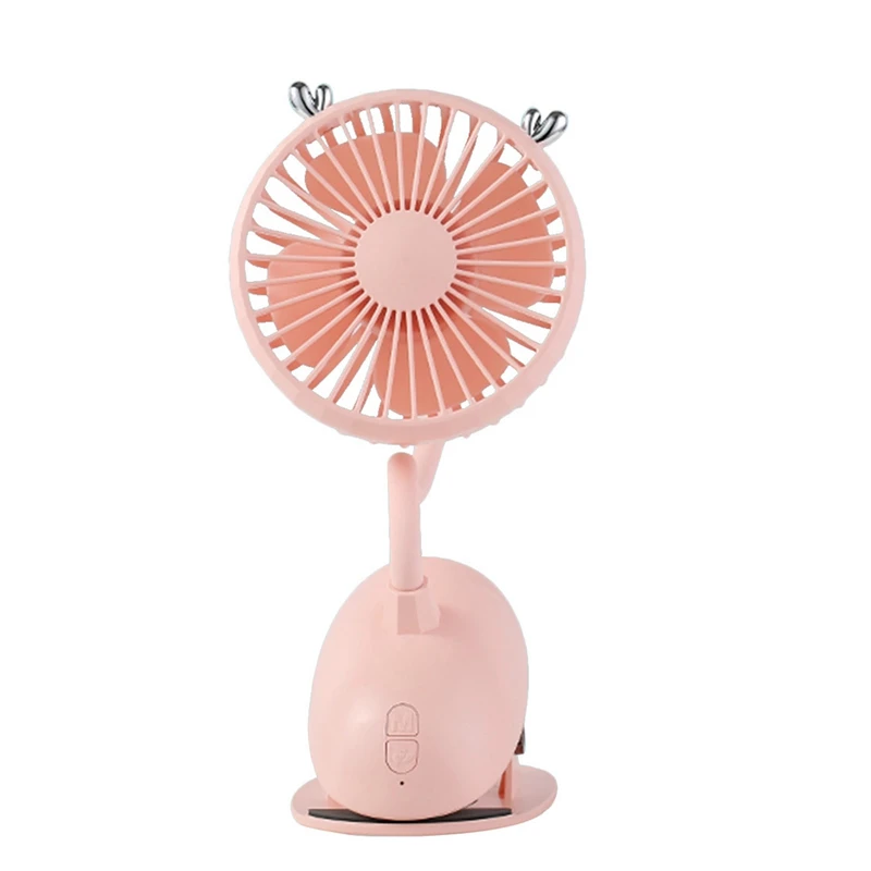 Pink Usb портативный клип на коляску вентилятор, гибкие мини персональные Настольные электрические вентиляторы с перезаряжаемой батареей работает тихий - Цвет: Pink