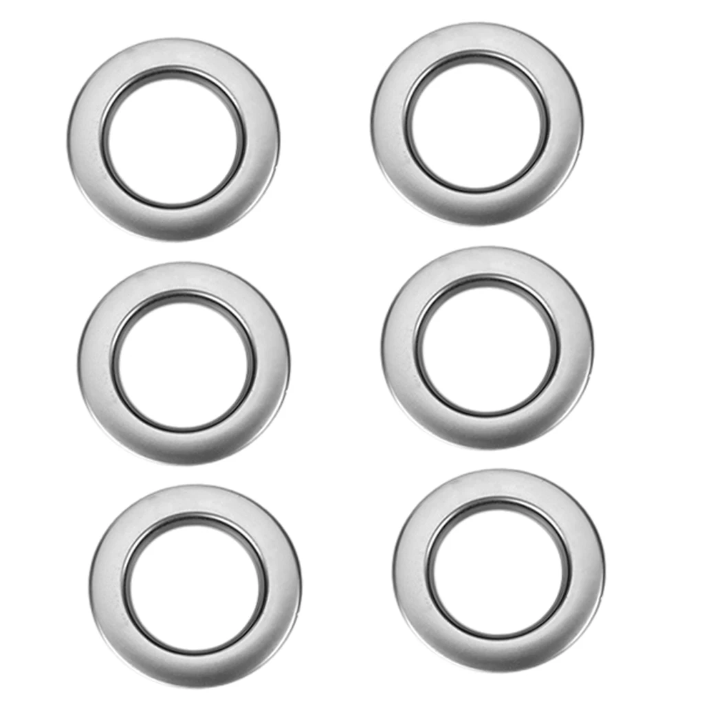 6x Round Shape Plastic 45mm Low Noise Rings for Eyelet Curtain Drapery