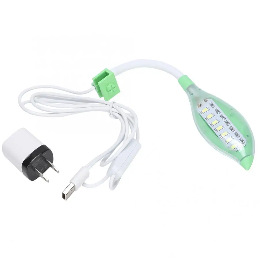 white light Миниатюрный аквариум с USB светодиодный зажим черепаха аквариум светодиодный светильник с зажимом на голову в виде листа США Разъем 100-240 В - Цвет: white light