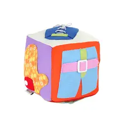 Детские Ранние обучающие игрушки Детская обучающая игрушка montessori ткань научиться платье куб Набивная игрушка обучающие игрушки для
