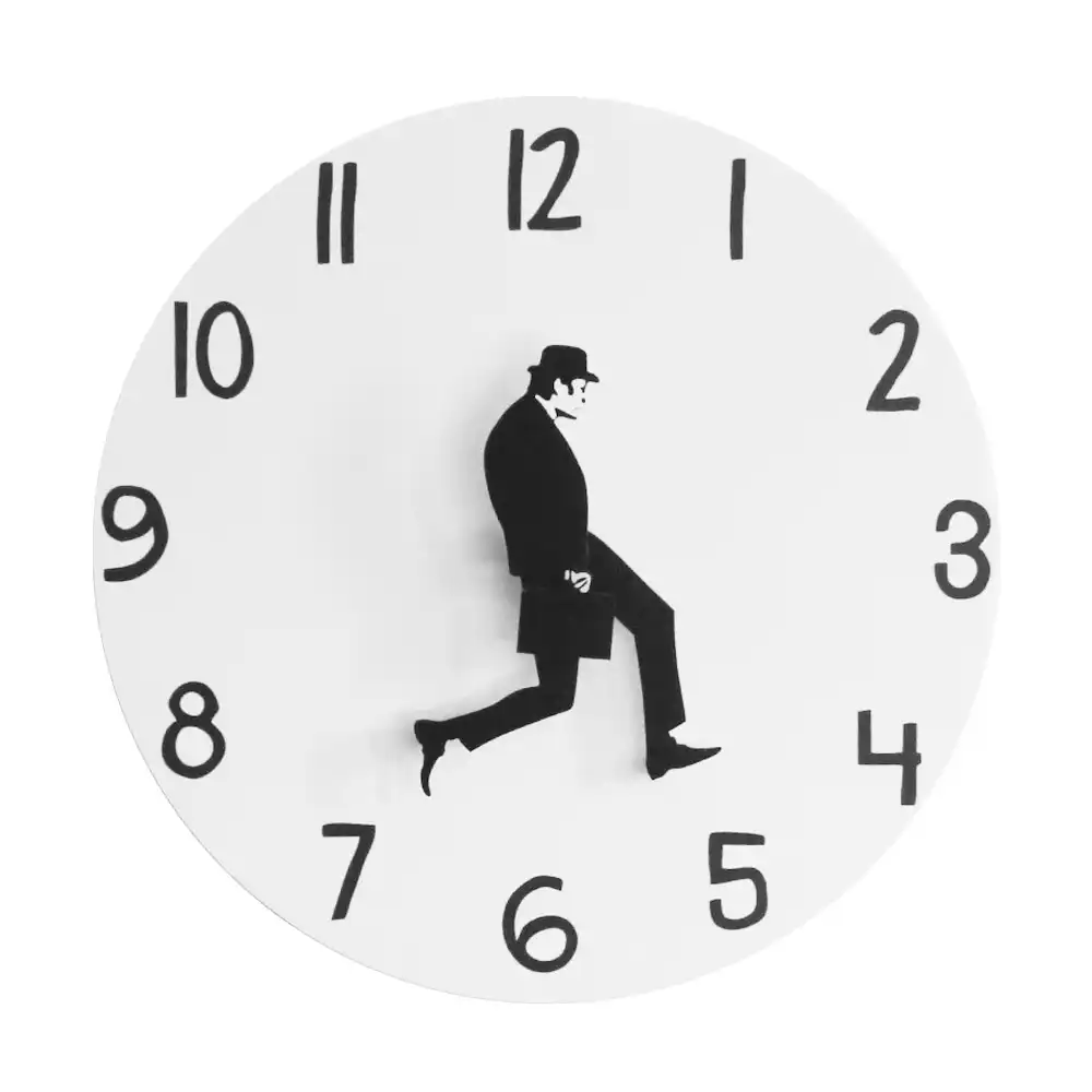 British Comedy Inspired Ministry Of Silly Walk Wall Clock Comedian Home Decor Novelty Wall Watch Funny Walking Silent Mute Clock Wall Clocks Aliexpress