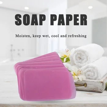 

Washing Hand Bath Clean Sheets 50pcs/set Portable Travel Disposable Soap Paper Disposable Box Soap Portable Mini Paper Soap