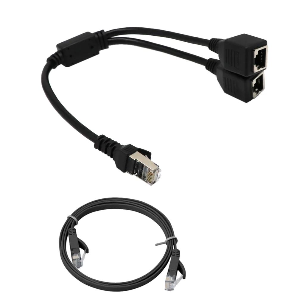 1 To 2 Port RJ45 LAN Ethernet Network Connector Y Splitter Extender Adapter 1 To 2 Port RJ45 LAN Ethernet Network Connector Y Splitter Extender Adapter