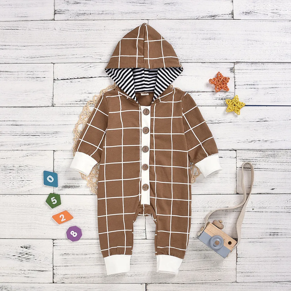 new born baby clothes baby boy romper winter clothes costume romper onesie disfraz bebe halloween new Plaid 6-24m Long Sleeve Z4