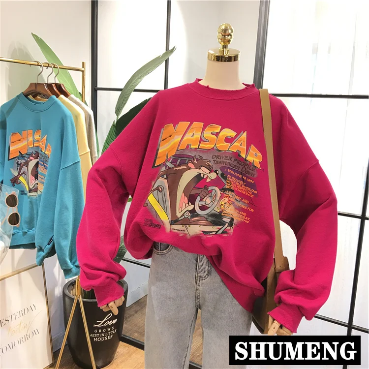 Толстовка женская оверсайз с капюшоном Модный хлопковый свитшот уличная одежда