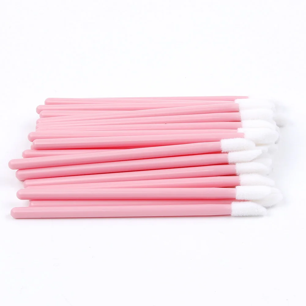 50Pcs Disposable Make Up Cleaner Applicators Lip Brush Stick Cosmetic Lipstick Gloss Soft Wands Makeup Brushes 5