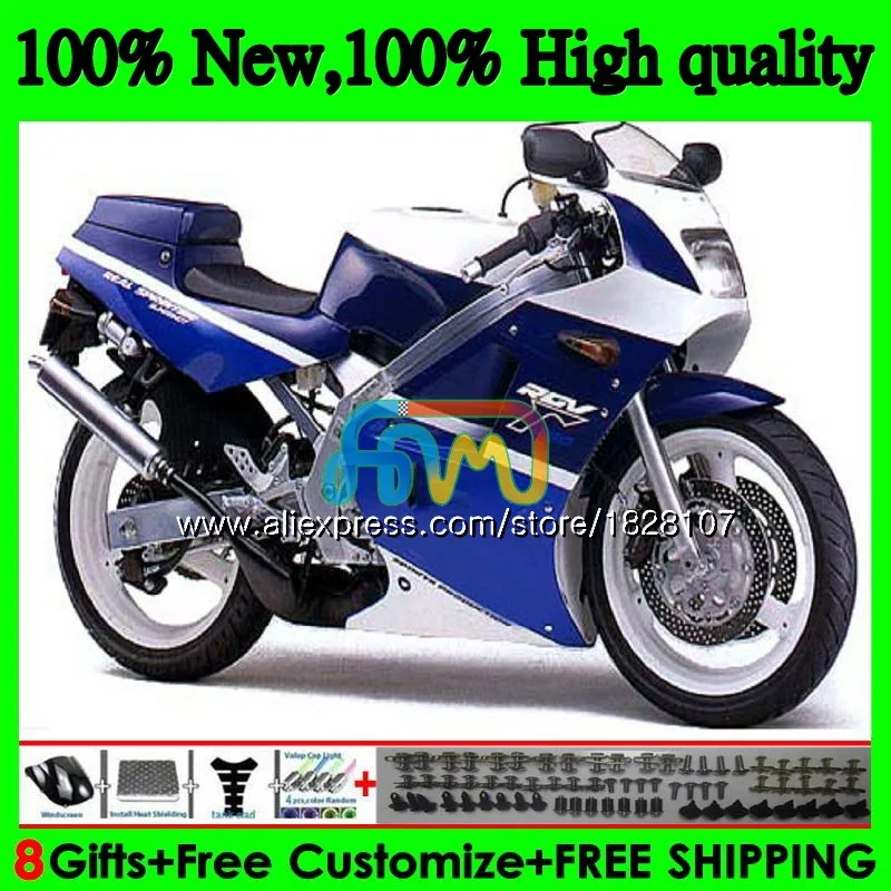 Корпус для SUZUKI RGV250 SAPC VJ22 92 93 94 95 96 66BS. 55 RGV-250 VJ21 всю 22 RGV 250 1992 1993 Синий Белый 1994 1995 1996 обтекатель