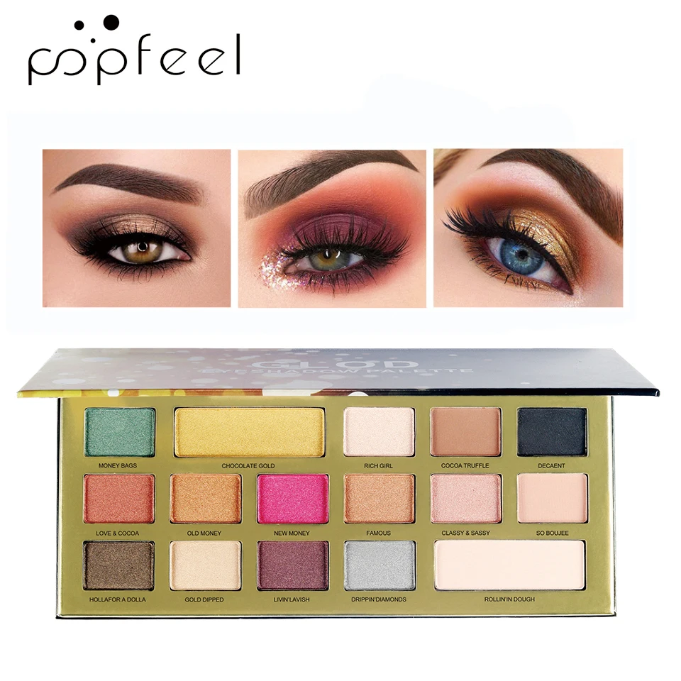 

POPFEEL 16 Color Matte Eyeshadow Palette Long-Effect Makeup Eye Shadow Powder Nude Eyeshadow Pigment Waterproof Mineral Cosmetic