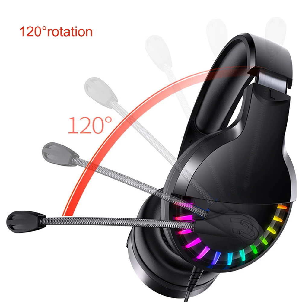Wired Gaming Headset Headphone with Microphone for PC Desktop PS4 xbox 7 Colors Lights Bass Stereo Over ear Headsets