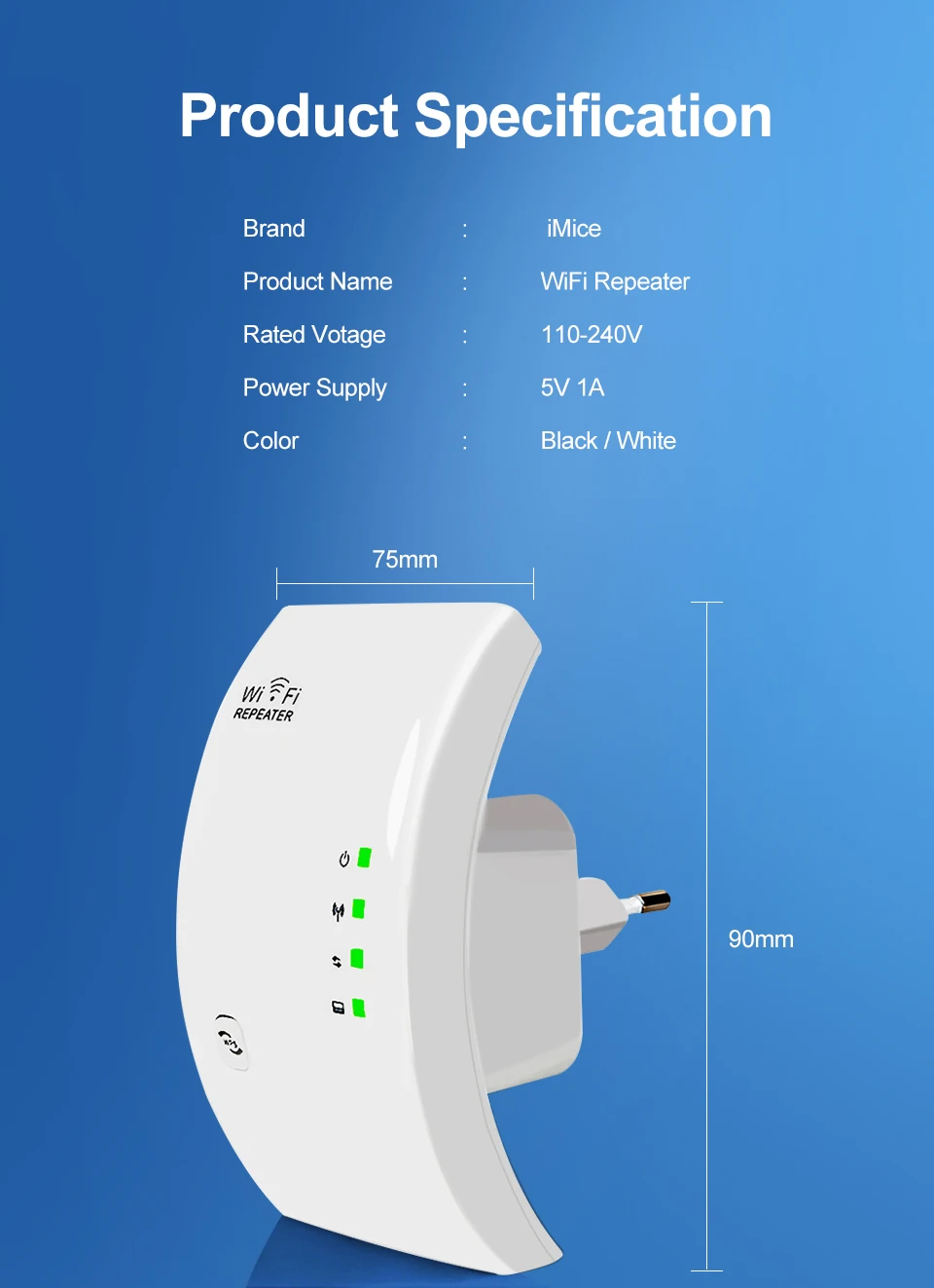 Easyidea WiFi повторитель беспроводной усилитель WiFi 300 Мбит/с Wi Fi Exender 2,4 г точка доступа Wi-Fi усилитель сигнала Диапазон WiFi усилитель
