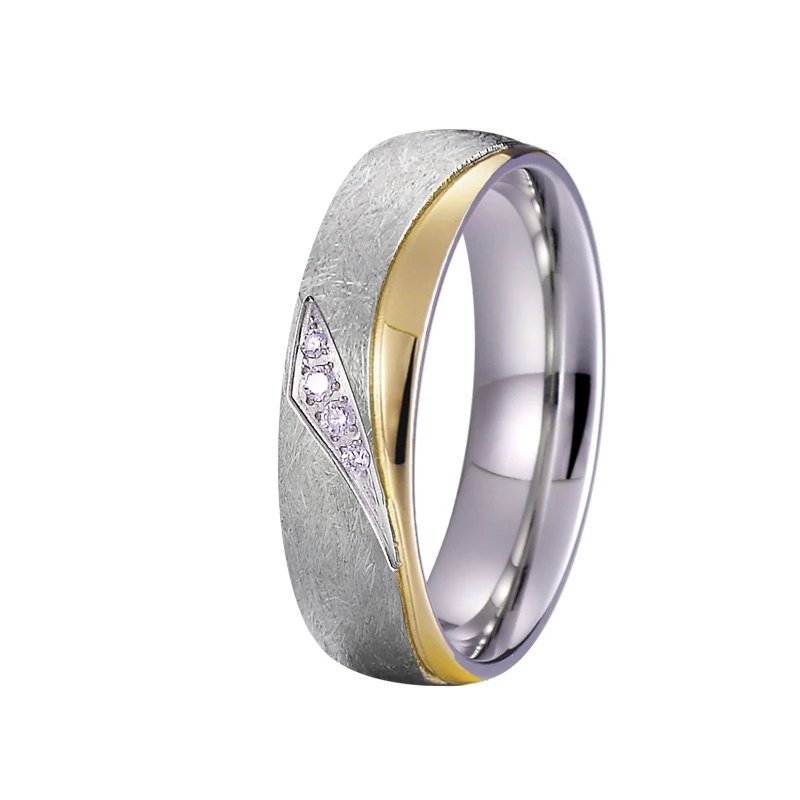 Unique Wedding Rings bicolor 316L stainless steel woman ring