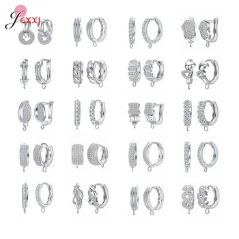 

Simple Lovely Girl's Huggie Hoops Earrings Pure 925 Sterling Silver Classic Circle Loop Jewelry Making Findings Components