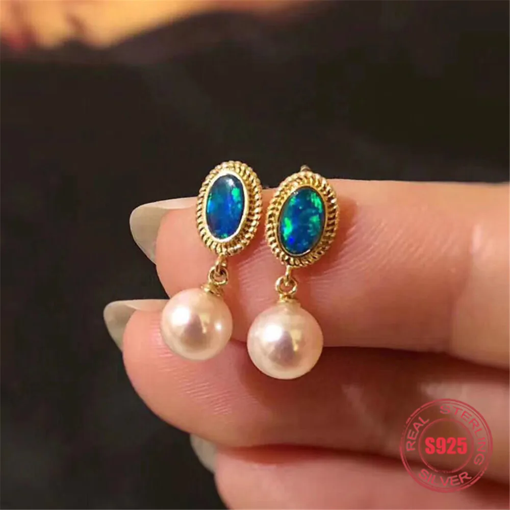 

Popular Style Stud Earrings Pearl Fittings DIY Handmade Craft S925 Sterling Silver Accessory Earrings Findings