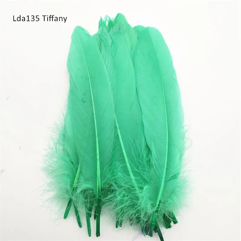 Lda135 Tiffany 50 шт. натуральный Гусь Nagoire свободные перья для рукоделия 5-8 дюймов/14-20 см ювелирные изделия Аксессуары для одежды Свадебные украшения - Цвет: Lda135 Tiffany