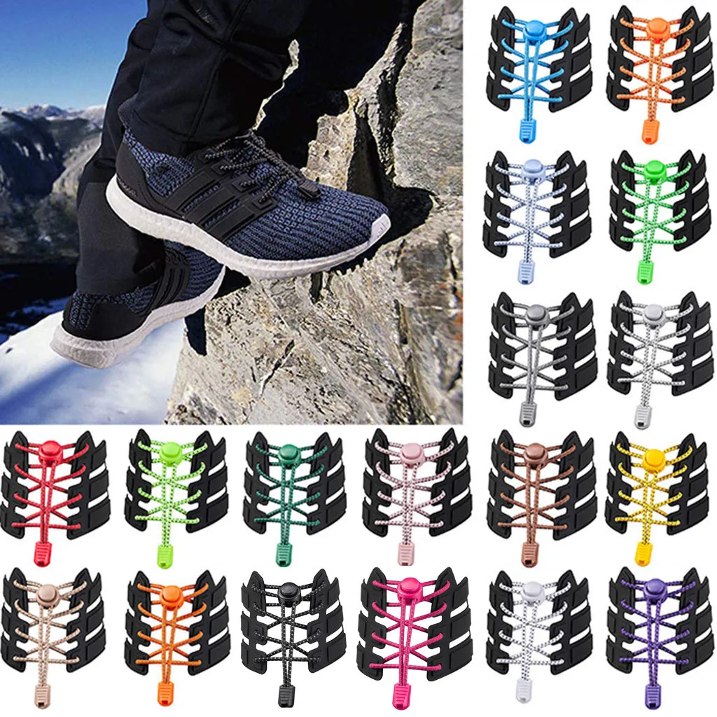 1 пара разноцветных шнурки для кроссовок эластичные шнурки для обуви без завязок тянущиеся шнурки для ленивых шнурков Быстрый резиновый шнурок для обуви# YL10