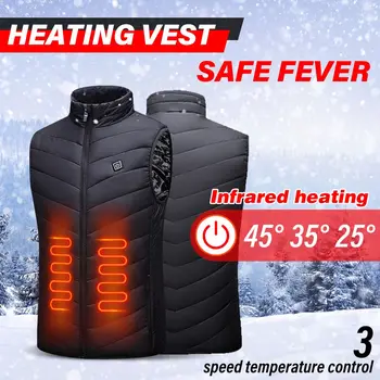 

9 Areas Heated Vest Jacket USB Men Winter Electrical Heated Sleevless Jacket Outdoor Fishing Hunting Waistcoat Hiking Vest