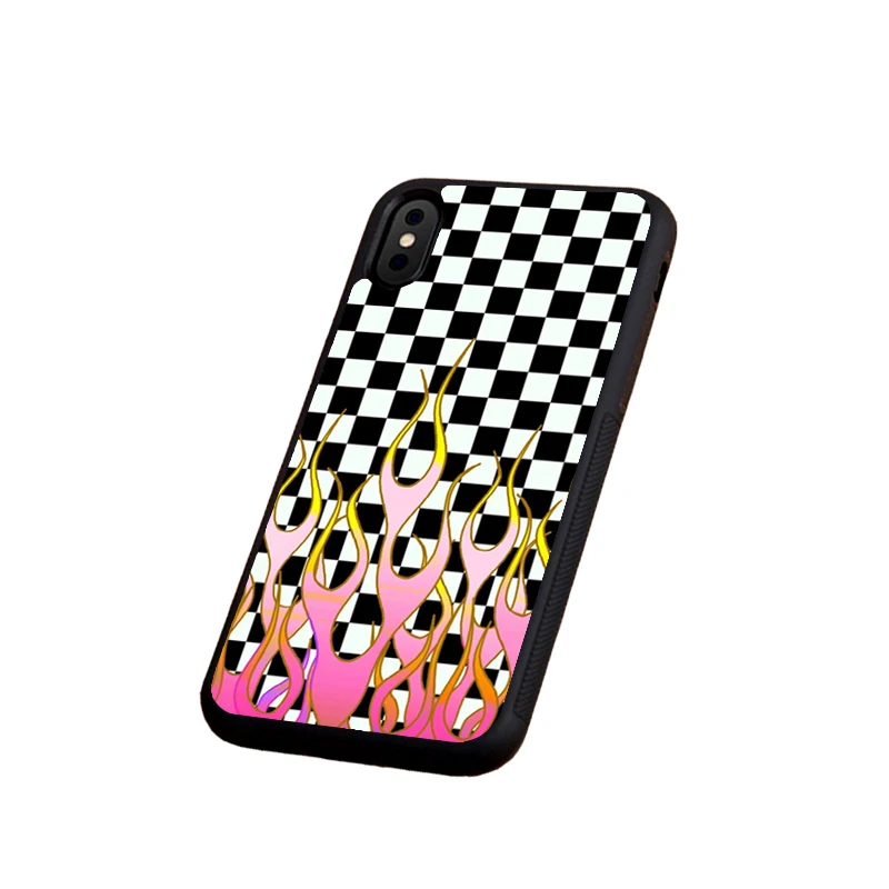 B6452 MaiYaCa checkered checkerboard Flame soft edge phone cases for iPhone 11 pro max 5s SE 6s 7 8 plus XR XS MAX TPU cover case - Цвет: B6452