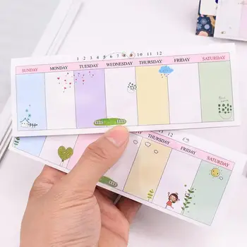 

40pcs/set Note Stickers Weekly Planner Memo Pad Papeleria Papeleria Y Oficina Tearable Sticker Kawaii Notepads School Supplies
