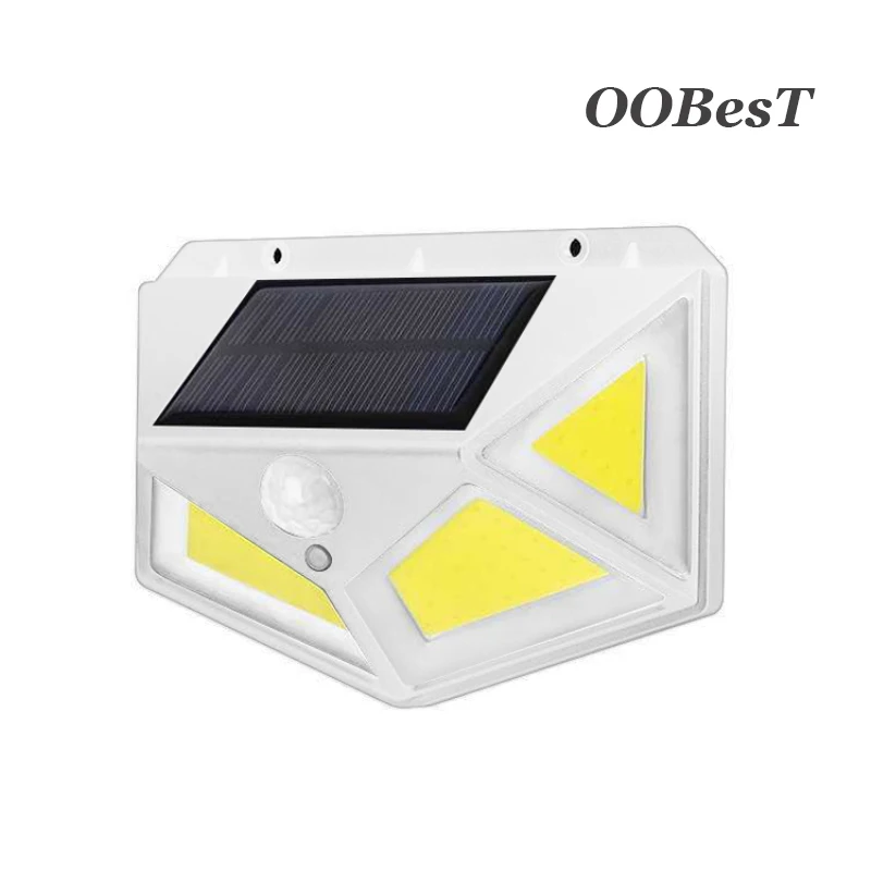 

OOBesT 20W Solar Light 76/120 COB Solar Wall Light Body Induction Wall Light IP65 Waterproof Four-sided Light Garden Light