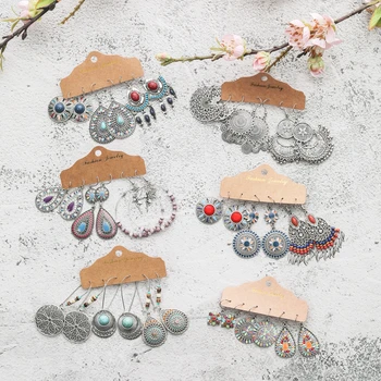 

Multiple Bundle Earrings Sets for Women Female Fashion 2020 Boho Ethnic Dangle Drop Earrings Ornament Charm Jewelry Accessories