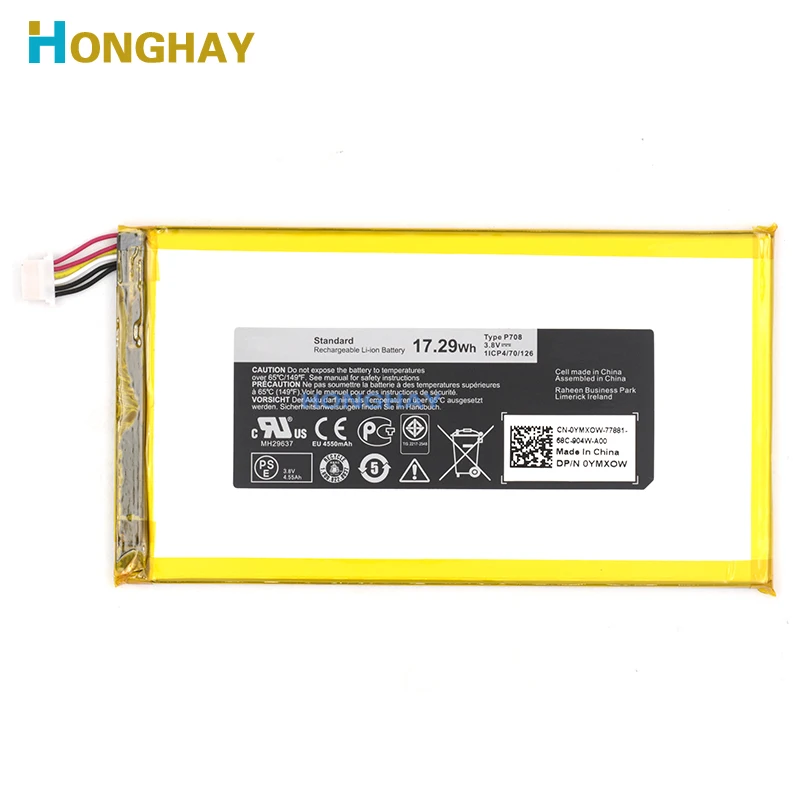 Новый аккумулятор для планшета Honghay P708 DELL Venue 7 3740 8 3840 0ymxow 3 V 17.29WH|Аккумуляторы