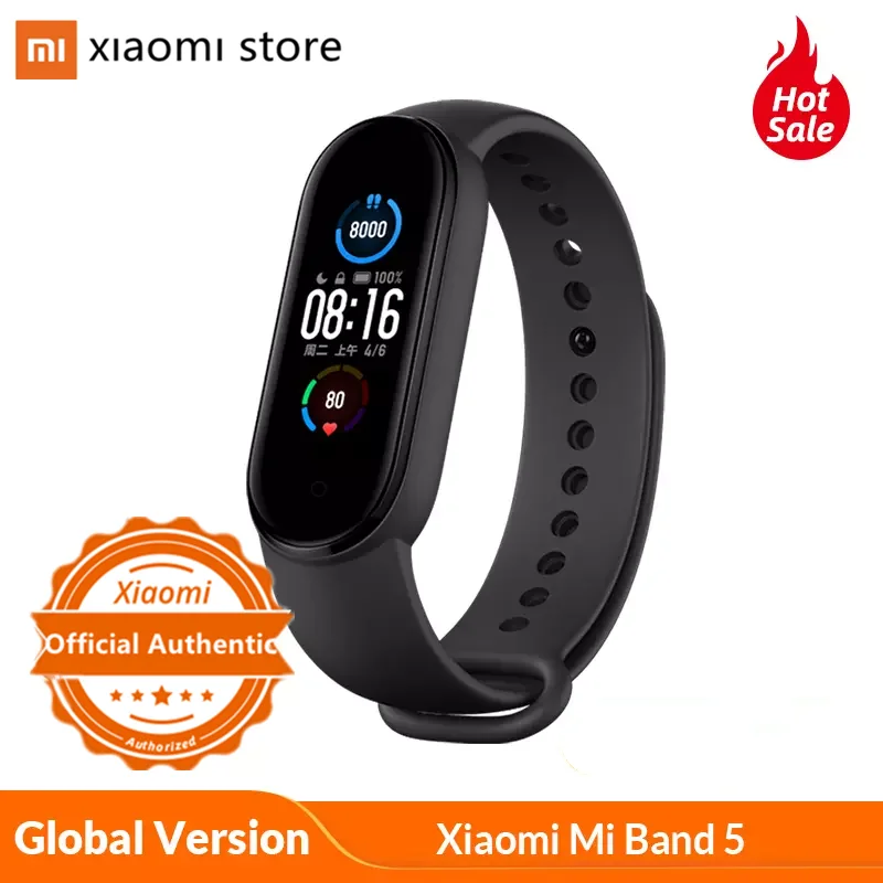 

Xiaomi Mi Band 5 Smart Bracelet AMOLED Screen Miband 5 Smartband Fitness Traker Bluetooth Sport Waterproof Smart Band