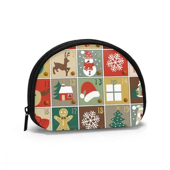 

Women Small Cosmetic Bag Advent Calendar Xmas Travel Make Up Coin Money Card Lipstick Storage Pouch Purse Bag