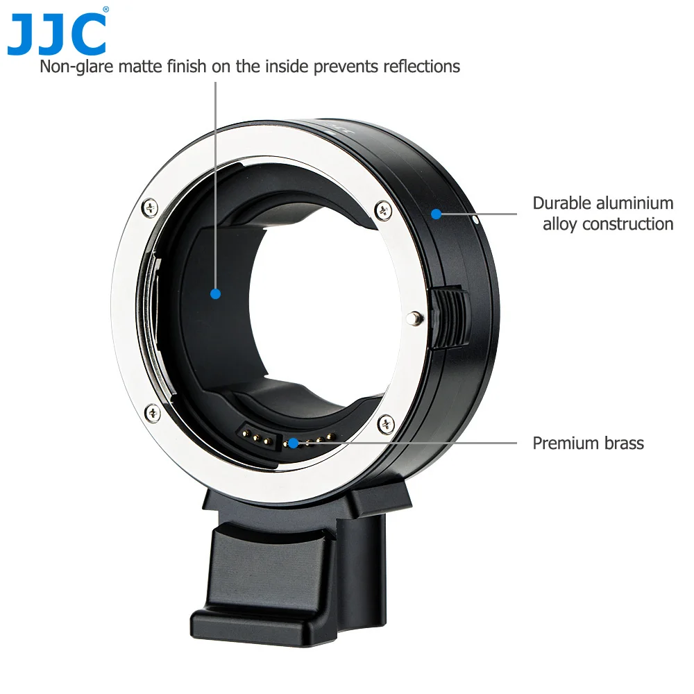 JJC EF-EOS R Auto Focus Mount Adapter Converter for Canon EF EF/S Lens to RF Mount Camera EOS R RP R5 R6 Removable Tripod Foot