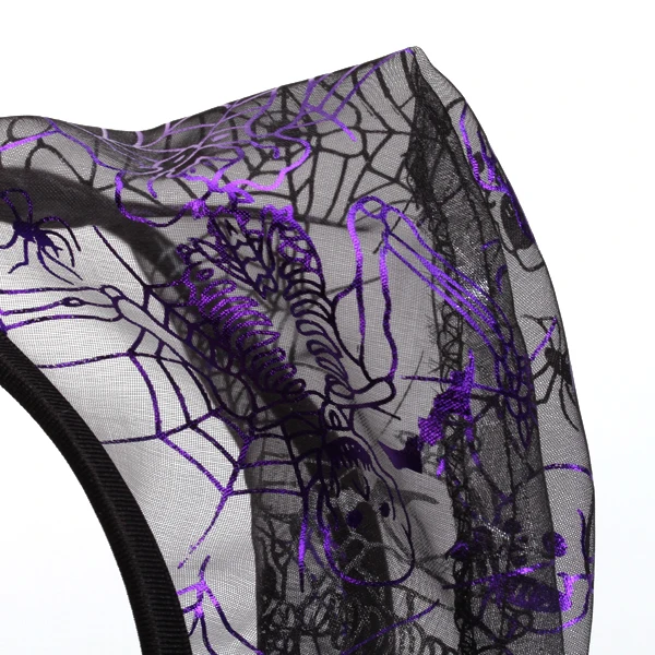 Sexy Mens Pouch C-string Thong Panty Briefs Purple w/ Spider Web Skull Pattern  Sexy Lingerie Men Thong Bikini Underpants gay